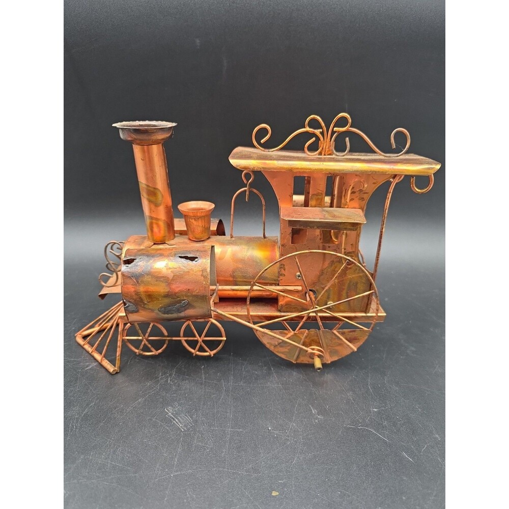 Vintage Copper Train Music Box Hong Kong Beautiful